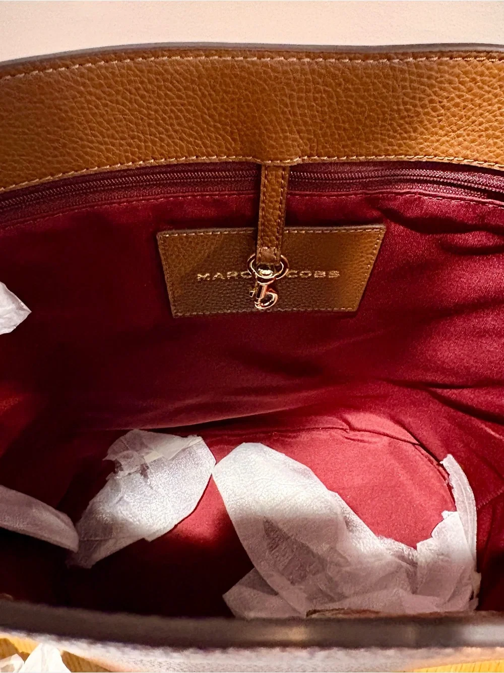 Marc Jacobs Brown Pebbled Leather Shoulder Bag with Gold Hardware - Picture 7 of 8